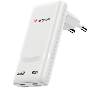 Verbatim Fold n Go Mains Charger USB-C / 65W / white (32355)