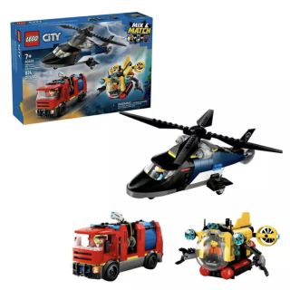 LEGO 60462 City Helicopter, Fire Truck and Submarine Remix Building Sets (LEGO-60462)