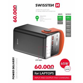 Swissten Power Line Power Bank 60 000 mAh / 65W (22013943)