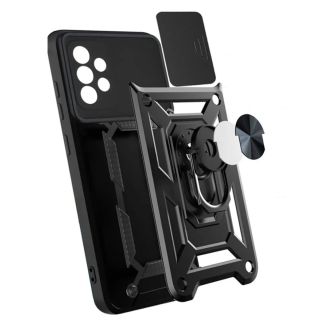 Mocco Ring Slide Hard Case Plastic Cover for Samsung Galaxy A33 5G black (MO-RISL-SM-A335G-BK)