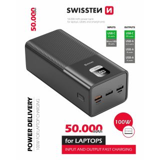 Swissten Power Line Power Bank 50 000 mAh / 100W (22013942)