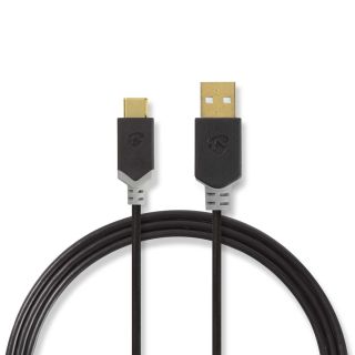 NEDIS CCBW60601AT30 Cable USB 2.0 | USB-A male | USB-C™ male | 60 W | 480 Mbps | 1.00 m (CCBW60601AT30)