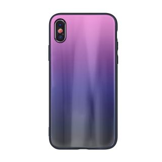 Mocco Aurora Glass Silicone Back Case for Apple iPhone 6 Plus / 6S Plus Pink - Black (MC-TR-AUR-IPHX6PL-PIBK)
