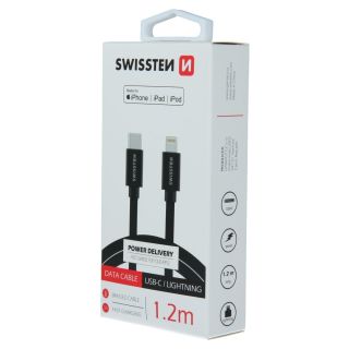 Swissten Textile USB-C - Lightning MFi Data and Charging Cable 1.2m (71526201)