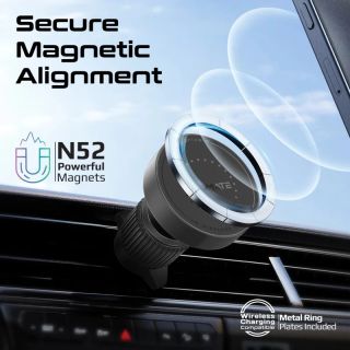 Promate MagDrive-R 2-in-1 MagSafe Wireless Car Charger 15W / USB-C (MAGDRIVER)