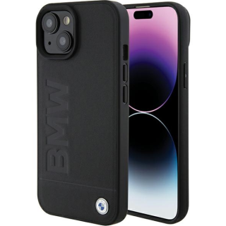 BMW Leather Hot Stamp Case for Apple iPhone 15 Plus (BMHCP15MSLLBK)