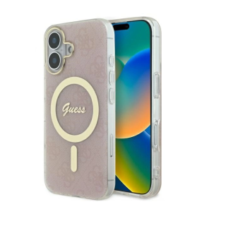 Guess IML 4G MagSafe Back Case for Apple iPhone 16 (GUHMP16SH4STP)