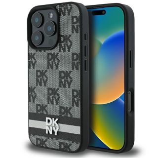 DKNY Checkered Pattern & Printed Stripes Back Case for Apple iPhone 16 Pro Max (DKHCP16XPCPTSSK)