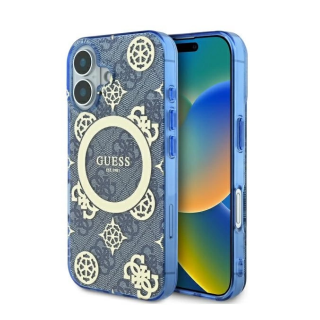 Guess IML Peony On 4G Background MagSafe Back Case for Apple iPhone 16 (GUHMP16SH4PYEEB)