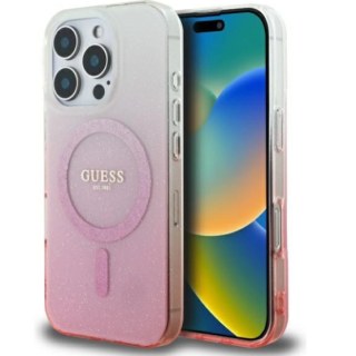 Guess IML Glitter Gradient MagSafe Back Case for Apple iPhone 16 Pro (GUHMP16LHGRCELP)