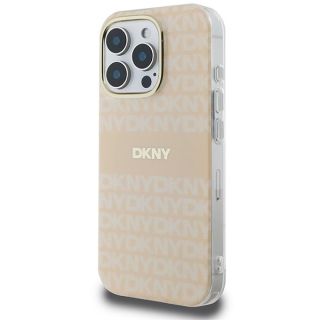 DKNY Repeat Texture Pattern With Stripe Back Case for Apple iPhone 16 Pro (DKHMP16LHRHSEP)