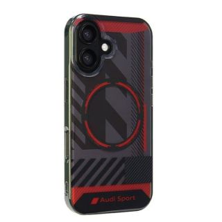 Audi IML Sport MagSafe Back Case for Apple iPhone 16 (AUS-IMLMIP16-RSQ/D2-BK)