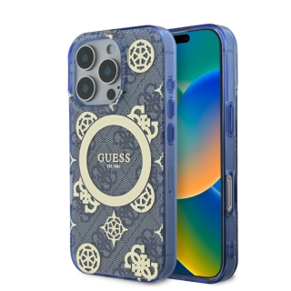 Guess IML Peony On 4G Background MagSafe Back Case for Apple iPhone 16 Pro (GUHMP16LH4PYEEB)