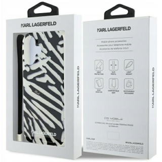 Karl Lagerfeld IML Zebra Pattern & Cord Back Case for Apple iPhone 16 (KLHCP16SHZBPKCCK)