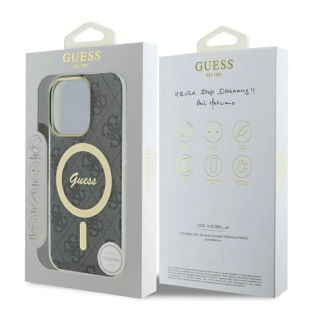 Guess IML 4G MagSafe Back Case for Apple iPhone 16 Pro (GUHMP16LH4STK)