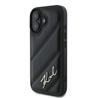 Karl Lagerfeld Quilted Signature Back Case for Apple iPhone 16 Plus (KLHCP16MPQDSMGK)