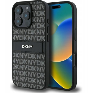 DKNY Texture Pattern Tonal Stripe Back Case for Apple iPhone 16 Pro Max (DKHCP16XPRTHSLK)