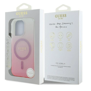 Guess IML Glitter Gradient MagSafe Back Case for Apple iPhone 16 Pro (GUHMP16LHGRCELP)