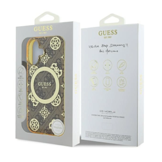 Guess IML Peony On 4G Background MagSafe Back Case for Apple iPhone 16 (GUHMP16SH4PYEEW)