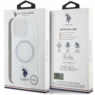 US Polo IML Ring MagSafe Back Case for Apple iPhone 16 Pro Max (USHMP16XHOCLDPW)