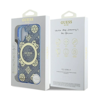 Guess IML Peony On 4G Background MagSafe Back Case for Apple iPhone 16 (GUHMP16SH4PYEEB)