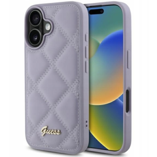 Guess Quiled Metal Logo Back Case for Apple iPhone 16 (GUHCP16SPSQSQSU)