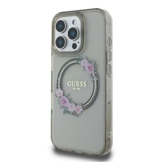 Guess IML Flowers Wreath MagSafe Case for Apple iPhone 16 Pro Max (GUHMP16PMLHFWFCK)
