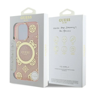 Guess IML Peony On 4G Background MagSafe Back Case for Apple iPhone 16 Pro Max (GUHMP16XH4PYEEP)