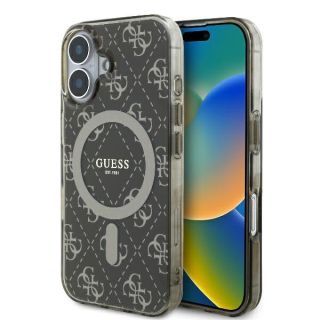 Guess IML 4G Background MagSafe Back Case for Apple iPhone 16 Plus (GUHMP16MH4DTEW)