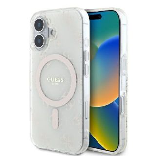 Guess IML 4G Background MagSafe Back Case for Apple iPhone 16 Plus (GUHMP16MH4DTEH)