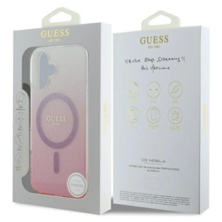 Guess IML Glitter Gradient MagSafe Back Case for Apple iPhone 16 (GUHMP16SHGRCELP)