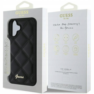 Guess Quiled Metal Logo Back Case for Apple iPhone 16 (GUHCP16SPSQSQSK)