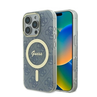 Guess IML 4G MagSafe Back Case for Apple iPhone 16 Pro (GUHMP16LH4STB)