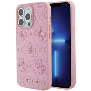 Guess Leather 4G Stamped Back Case for Apple iPhone 15 Pro Max (GUHCP15XP4EPMP)