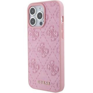 Guess Leather 4G Stamped Back Case for Apple iPhone 15 Pro Max (GUHCP15XP4EPMP)