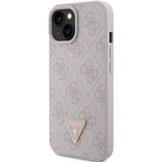 Guess PU Leather 4G Triangle Strass Case for iPhone 15 (GUHCP15SP4TDPP)