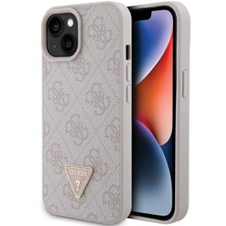 Guess PU Leather 4G Triangle Strass Case for iPhone 15 (GUHCP15SP4TDPP)