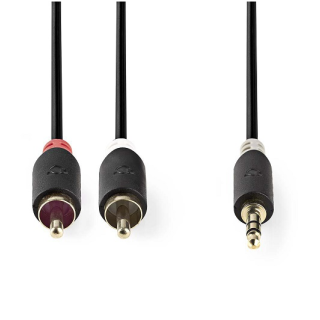 Nedis Aux Audio Cable 3.5 mm -> 2x RCA 3m Black (CABW22200AT30)