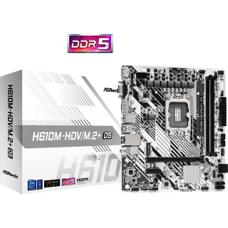 Asrock H610M-HDV M.2+ D5 Motherboard Micro-ATX / Intel H610 / LGA1700 / DDR5 (H610M-HDV/M.2+D5)