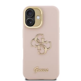 Guess PU Grained 4G Logo Stand Camera Frame Case for Apple iPhone 16 (GUHCP16SPCS4GSP)