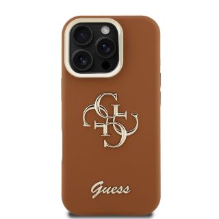 Guess PU Grained 4G Logo Stand Camera Frame Case for Apple iPhone 16 Pro Max (GUHCP16XPCS4GSW)