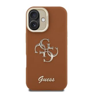 Guess PU Grained 4G Logo Stand Camera Frame Case for Apple iPhone 16 (GUHCP16SPCS4GSW)