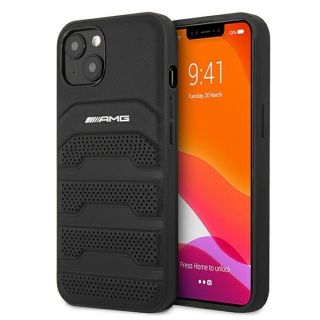 AMG AMHCP13SGSEBK Leather Debossed Lines Back Case For Apple iPhone 13 Mini Black (AMHCP13SGSEBK)