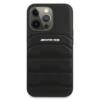 AMG AMHCP13XGSEBK Leather Debossed Lines Back Case For Apple iPhone 13 Pro Max Black (AMHCP13XGSEBK)