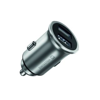 Swissten Metal Premium Car charger 2 x USB / 4.8A (20115100)