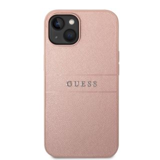 Guess PU Leather Saffiano Case for iPhone 14 Plus / Pink (GUHCP14MPSASBPI)