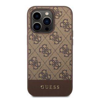 Guess PU 4G Stripe Case for iPhone 14 Pro Max / Brown (GUHCP14XG4GLBR)