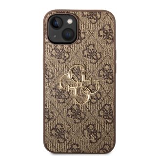 Guess PU 4G Metal Logo Case for iPhone 14 / Brown (GUHCP14S4GMGBR)