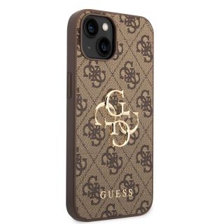 Guess PU 4G Metal Logo Case for iPhone 14 / Brown (GUHCP14S4GMGBR)