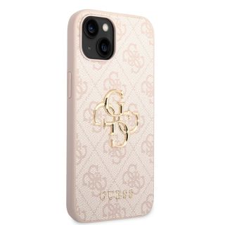 Guess PU 4G Metal Logo Case for iPhone 14 / Pink (GUHCP14S4GMGPI)